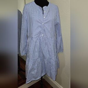 Blue Striped Women Dress